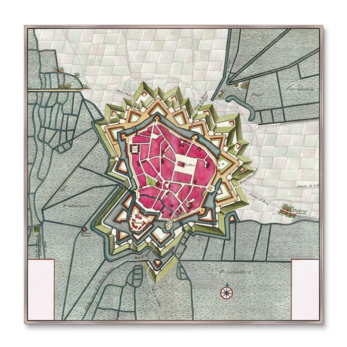 Репродукция картины Карта Бетюна, провинция Артуа, Франция, 1710г. - купить Картины по цене 29999.0