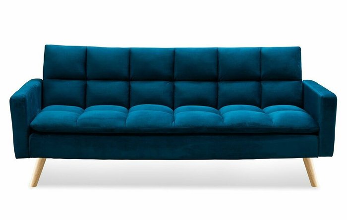 Диван-кровать Felicity темно-синего цвета с бежевыми ножками