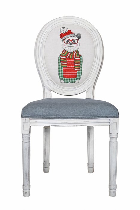 Стул Volker grey bear ver.2 с каркасом белого цвета - купить Обеденные стулья по цене 22950.0