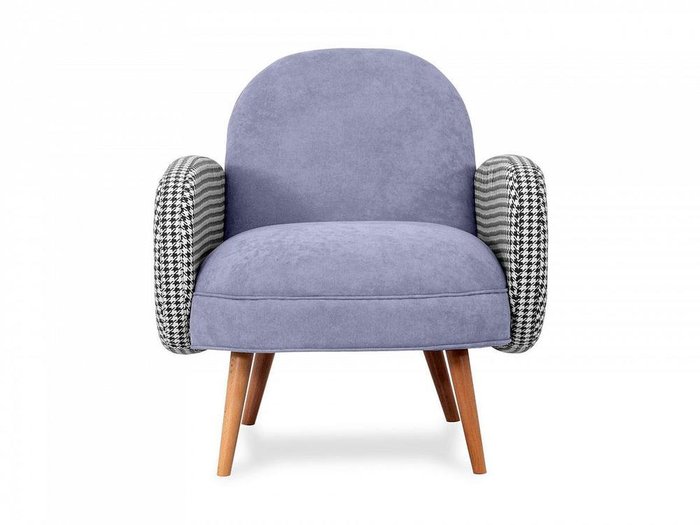 Кресло Bordo синего цвета с коричневыми ножками - купить Интерьерные кресла по цене 38100.0