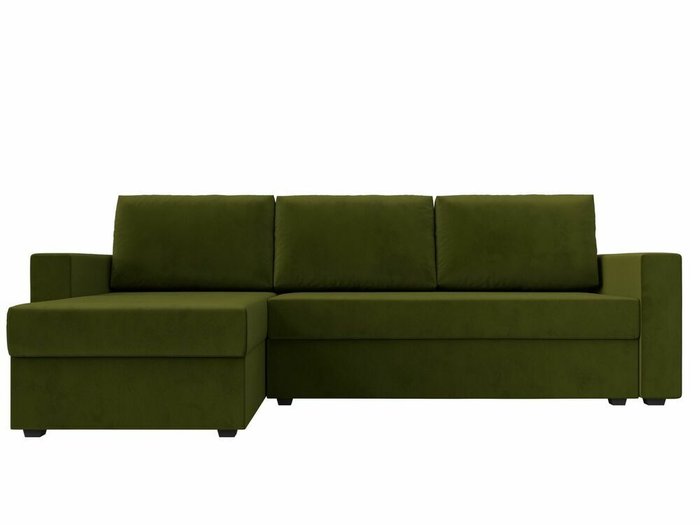 Угловой диван-кровать Траумберг Лайт зеленого цвета левый угол  - купить Угловые диваны по цене 25999.0