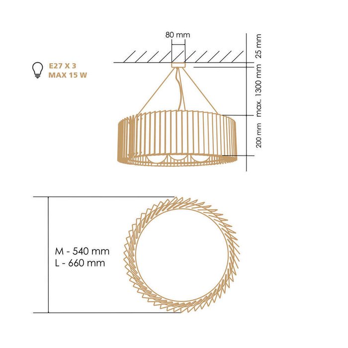 Подвесной светильник Rotor X из американского ореха L - купить Подвесные люстры по цене 29900.0