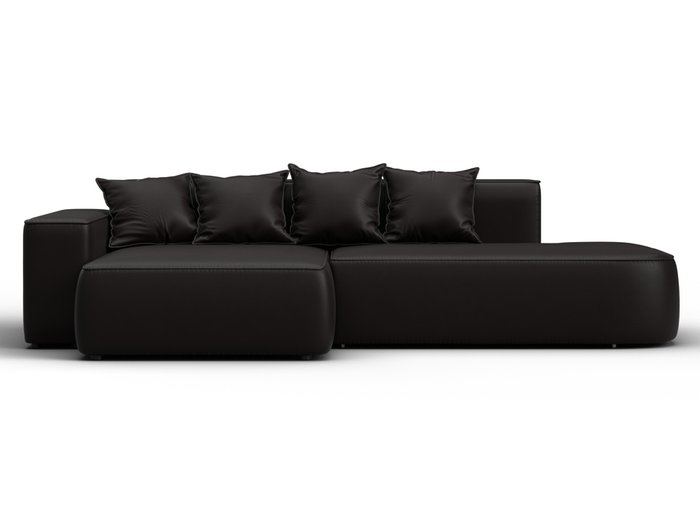 Угловой диван-кровать Лига-065 темно-коричневого цвета левый (экокожа) Угловой диван-кровать Лига-065 темно-коричневого цвета левый (экокожа)