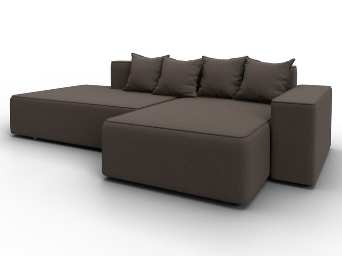 Угловой диван-кровать Лига-079 коричневого цвета правый - купить Угловые диваны по цене 68990 Угловой диван-кровать Лига-079 коричневого цвета правый - купить Угловые диваны по цене 68990
