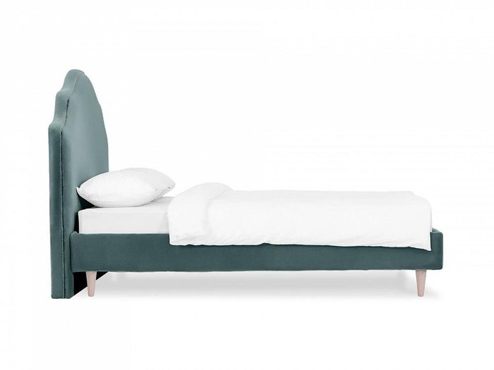 Кровать Queen II Victoria L 160х200 темно-бирюзового цвета с бежевыми ножками  - лучшие Кровати для спальни в INMYROOM