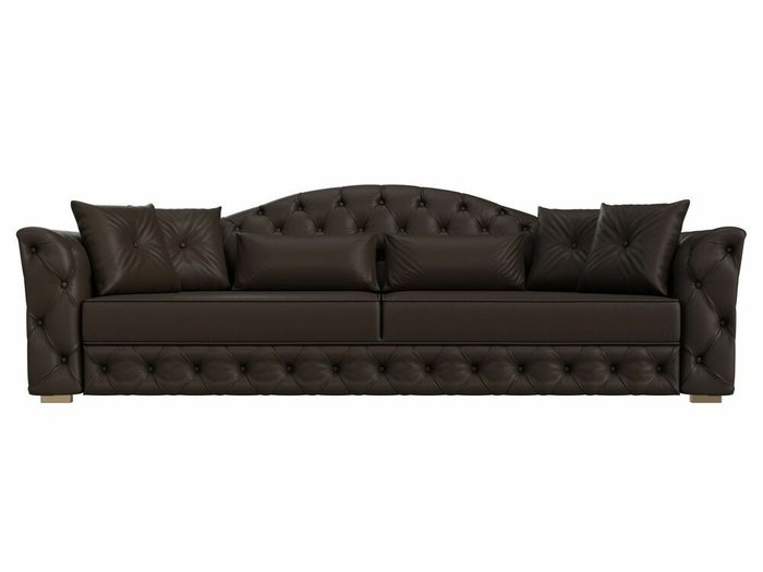 Прямой диван-кровать Артис коричневого цвета (экокожа) - купить Прямые диваны по цене 69999.0