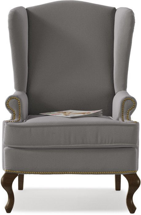 Кресло английское Биг Бен с ушками серого цвета - купить Интерьерные кресла по цене 27850.0