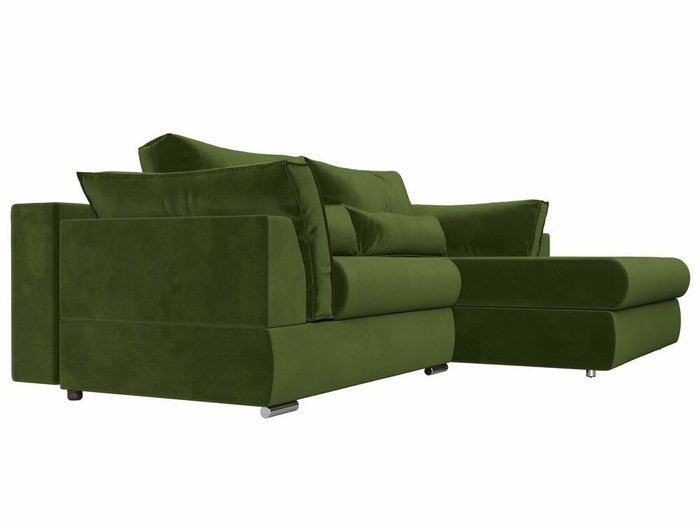 Угловой диван-кровать Пекин зеленого цвета угол правый - лучшие Угловые диваны в INMYROOM