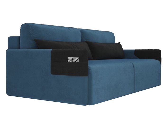 Прямой диван-кровать Армада синего цвета - лучшие Прямые диваны в INMYROOM