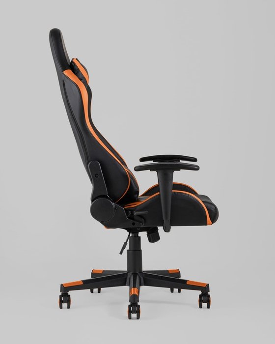 Кресло игровое Top Chairs Gallardo черно-оранжевого цвета - лучшие Офисные кресла в INMYROOM Кресло игровое Top Chairs Gallardo черно-оранжевого цвета - лучшие Офисные кресла в INMYROOM