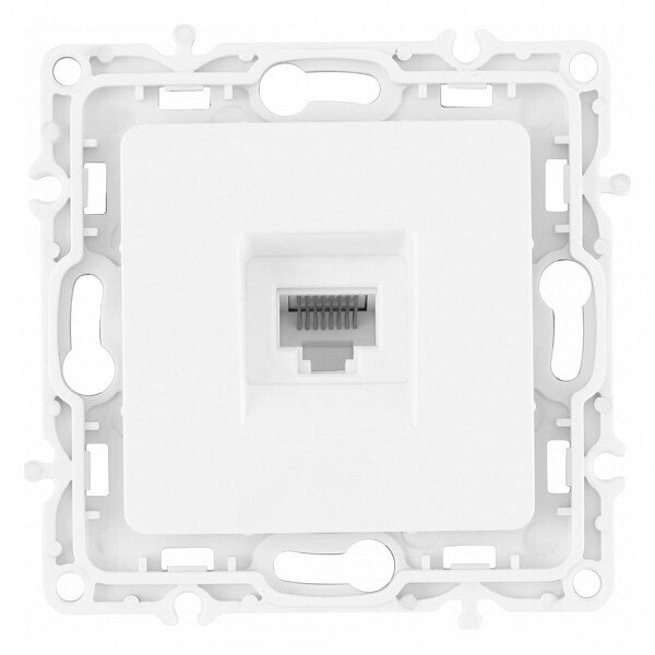 Розетка Ethernet RJ-45 без рамки 217.45-1.white Розетка Ethernet RJ-45 без рамки 217.45-1.white