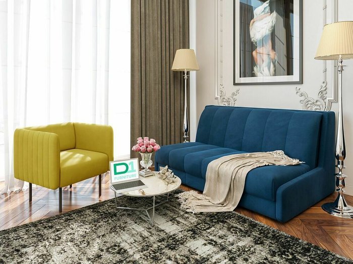Диван-кровать Венеция синего цвета - лучшие Прямые диваны в INMYROOM