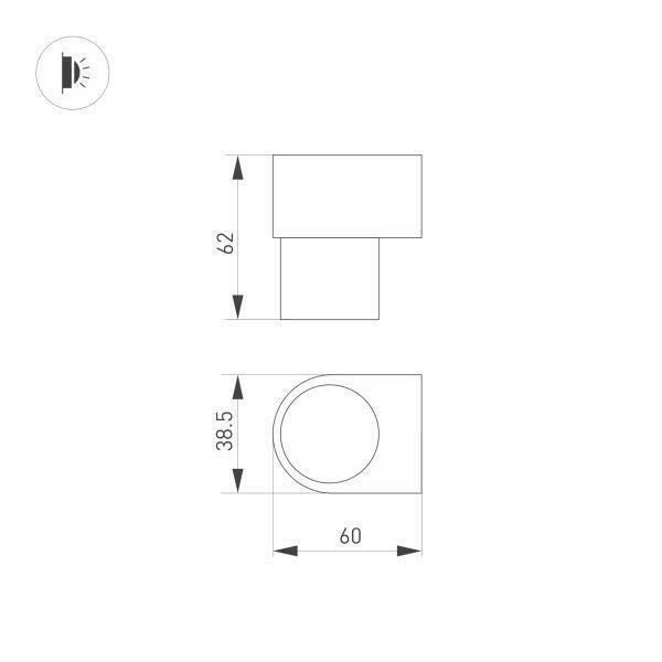 Настенный светодиодный светильник Arlight SP-Spicy-Wall-Mini-S60x39-3W Warm3000 035538 - купить Бра и настенные светильники по цене 5307.0