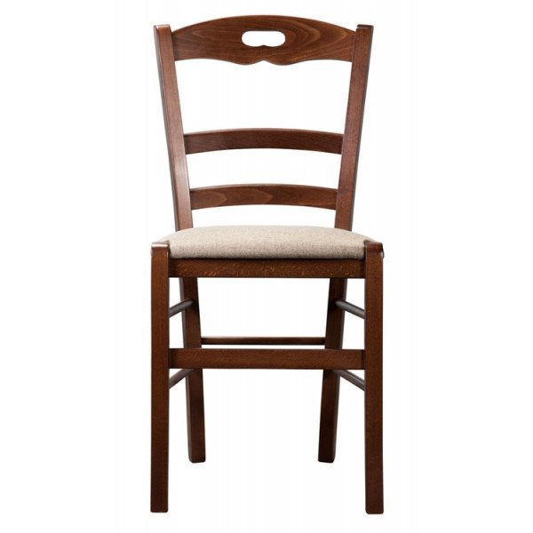 Стул Venecia из массива бука коричневого цвета и сидушкой бежевого цвета - лучшие Обеденные стулья в INMYROOM