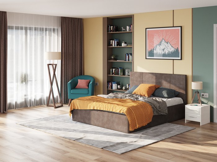 Кровать Alba Next 140х200 темно-коричневого цвета - лучшие Кровати для спальни в INMYROOM