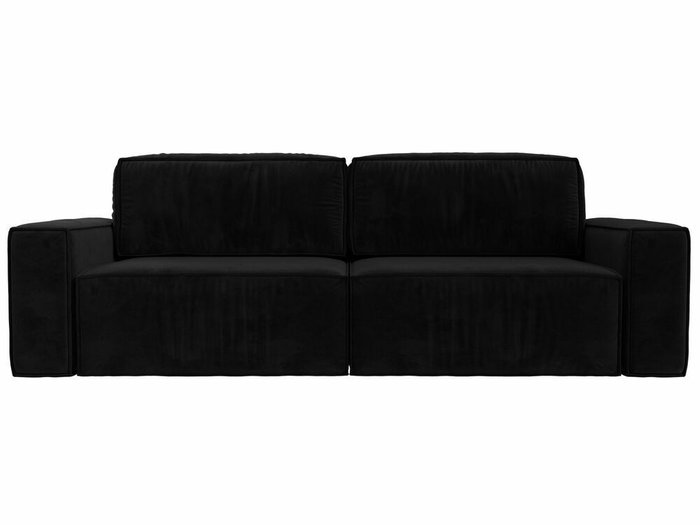 Прямой диван-кровать Прага классик черного цвета - купить Прямые диваны по цене 71999.0