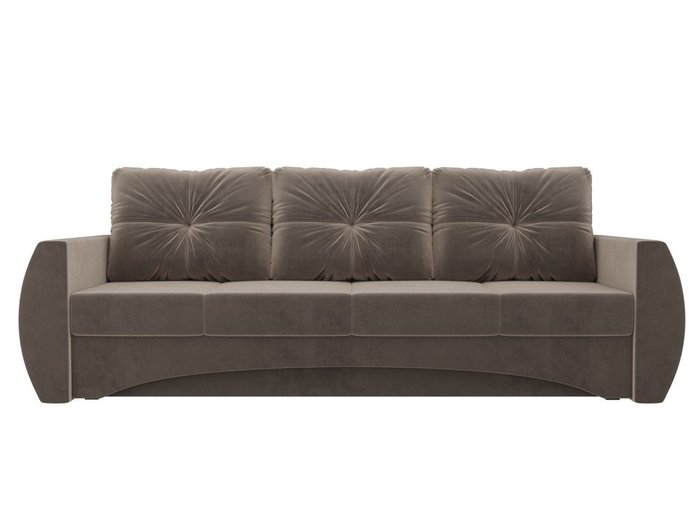 Прямой диван-кровать Сатурн коричневого цвета - купить Прямые диваны по цене 42990.0