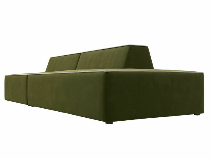 Прямой модульный диван Монс Модерн зеленого цвета с бежевым кантом правый - лучшие Прямые диваны в INMYROOM