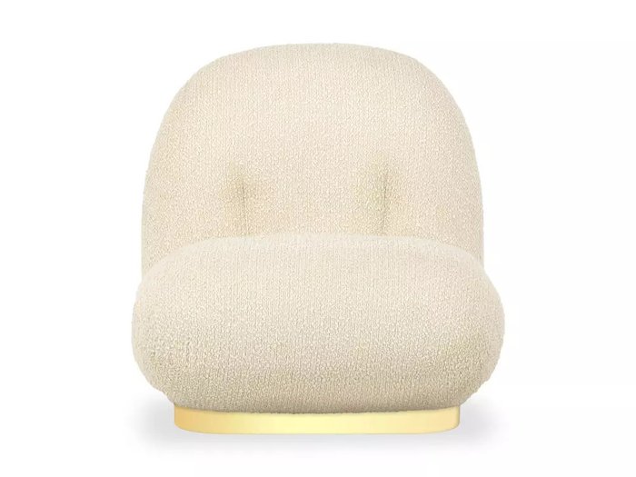 Кресло Pacha Wood белого цвета с золотым основанием - купить Интерьерные кресла по цене 52380.0