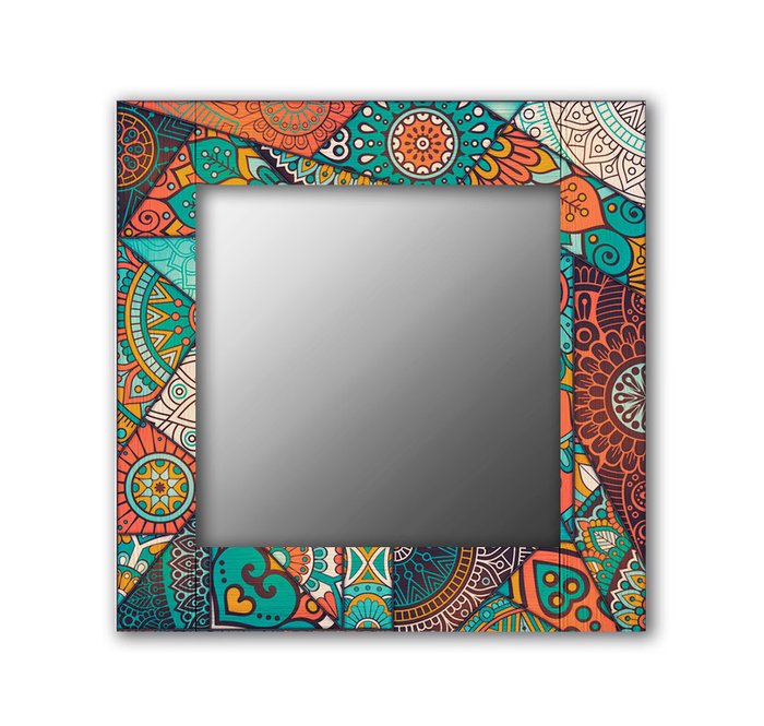 Настенное зеркало Бирюзовый калейдоскоп 50х65 голубого цвета - купить Настенные зеркала по цене 13190.0