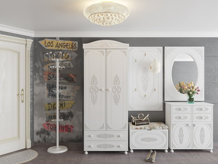 Шкаф для одежды Ассоль белого цвета - лучшие Шкафы распашные в INMYROOM