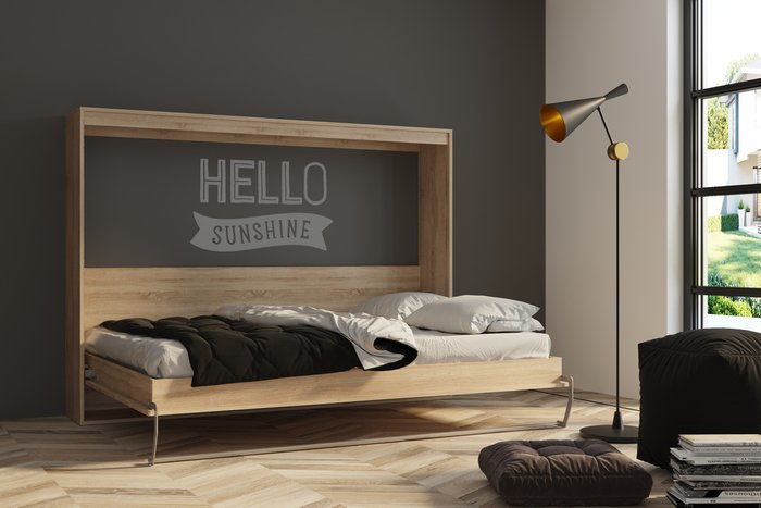 Шкаф-кровать Strada 160х200 бежевого цвета - лучшие Кровати для спальни в INMYROOM Шкаф-кровать Strada 160х200 бежевого цвета - лучшие Кровати для спальни в INMYROOM