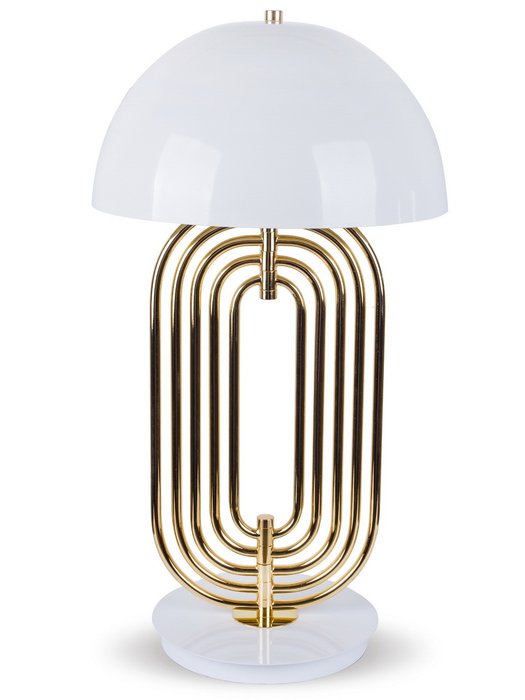 Настольная лампа Vibe со стеклянным плафоном белого цвета  