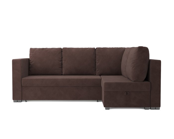 Угловой диван-кровать Мансберг коричневого цвета - купить Угловые диваны по цене 31790.0