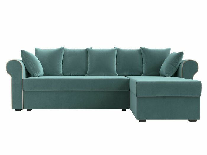 Угловой диван-кровать Рейн бирюзового цвета правый угол - купить Угловые диваны по цене 36999.0