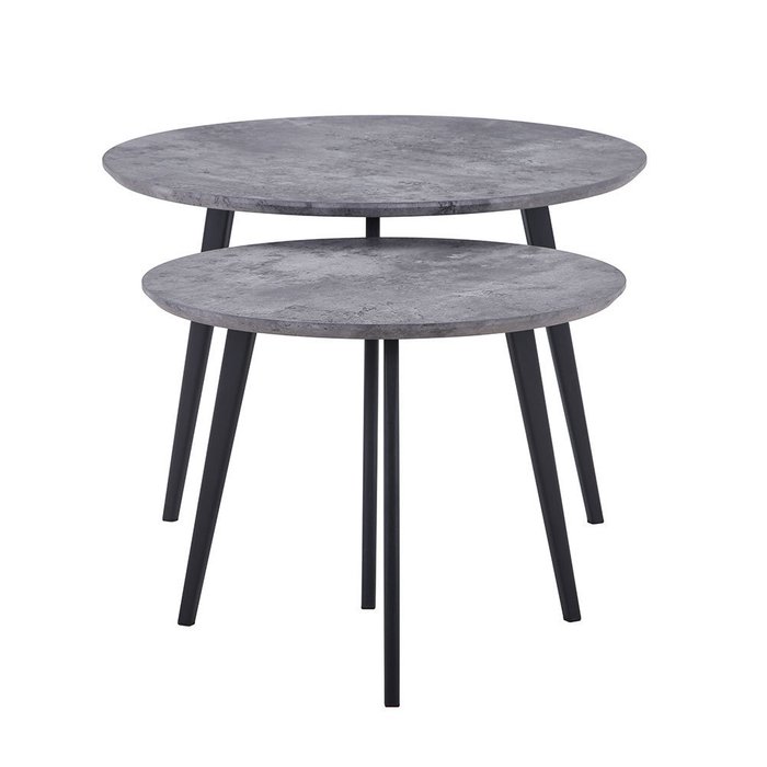 Набор из двух кофейных столиков Duo серого цвета - купить Кофейные столики по цене 12690.0