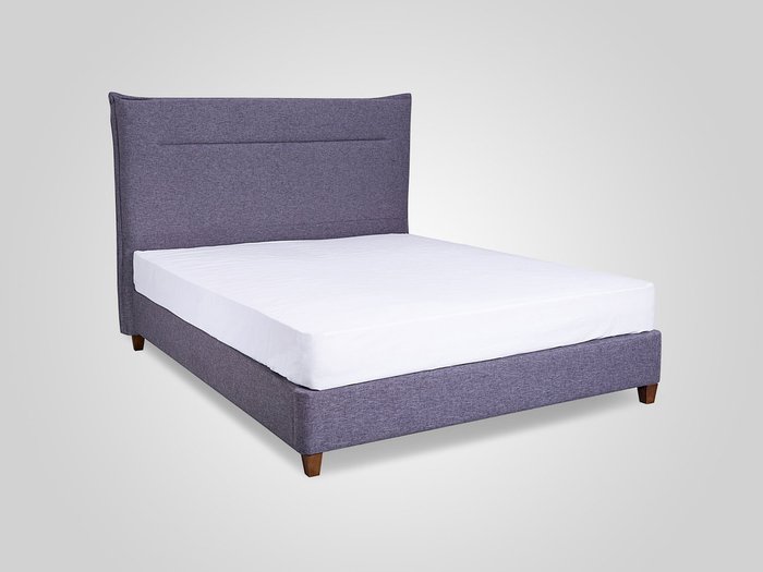 Кровать в обивке из ткани темно-серого цвета 160X200 - купить Кровати для спальни по цене 45200.0