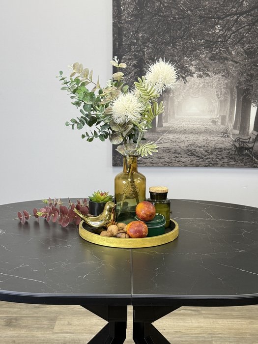 Раздвижной обеденный стол DO120 с керамической столешницей черного цвета  - лучшие Обеденные столы в INMYROOM