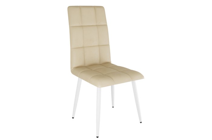 Набор из четырех стульев Турин светло-серого цвета с белыми ножками - купить Обеденные стулья по цене 22590.0