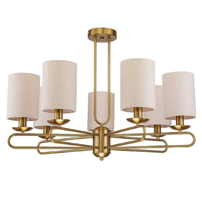 Подвесная люстра Eclipse 10166/7PL Brass (ткань, цвет бежевый) - купить Подвесные люстры по цене 17580.0 Подвесная люстра Eclipse 10166/7PL Brass (ткань, цвет бежевый) - купить Подвесные люстры по цене 17580.0