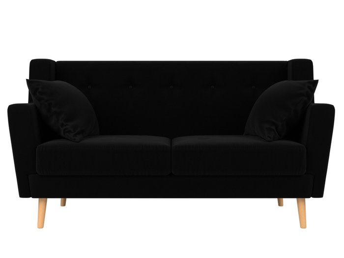 Диван Брайтон черного цвета  - купить Прямые диваны по цене 27999.0