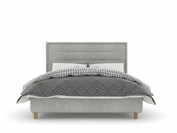 Кровать Дадли Box High 160х200 серого цвета с подъемным механизмом - купить Кровати для спальни по цене 50200.0