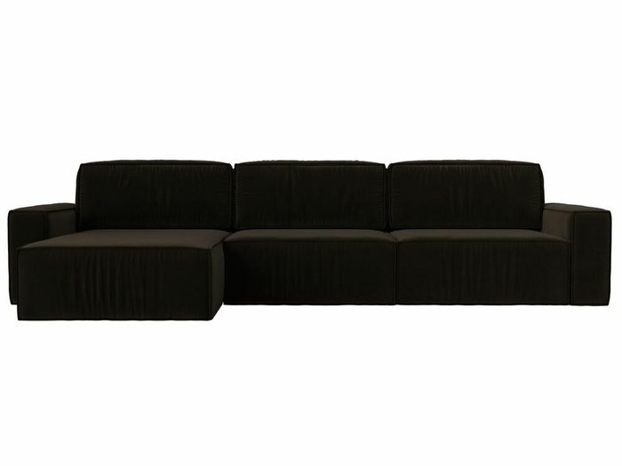Угловой диван-кровать Прага Классик лонг темно-коричневого цвета левый угол - купить Угловые диваны по цене 99999.0