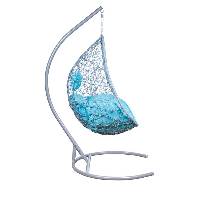 Подвесное кресло Ажур серо-бирюзового цвета  - лучшие Подвесные кресла в INMYROOM