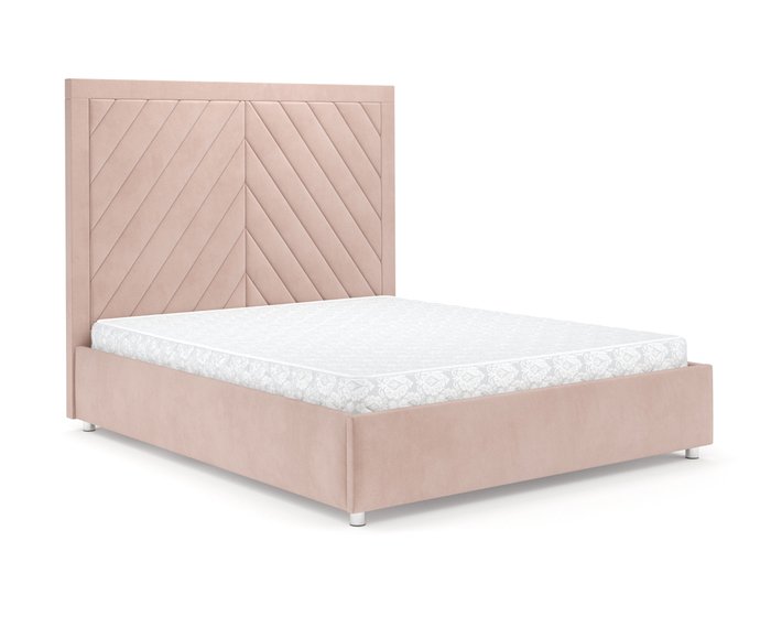 Кровать Мишель 140х190 бежевого цвета с подъемным механизмом (микровелюр)  - купить Кровати для спальни по цене 37390.0