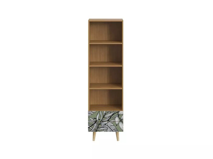 Книжный шкаф Frida с принтом Jungle и деревянными ножками - купить Книжные шкафы по цене 27900.0