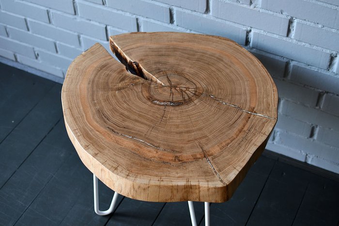 Кофейный стол Oak 15 бело-коричневого цвета - лучшие Кофейные столики в INMYROOM