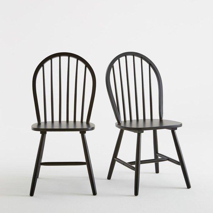 Комплект из двух стульев Windsor черного цвета
