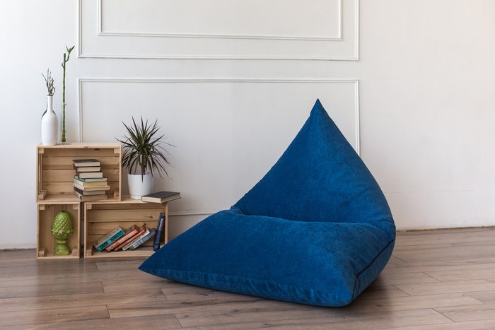 Кресло Пирамида синего цвета - купить Бескаркасная мебель по цене 3699.0