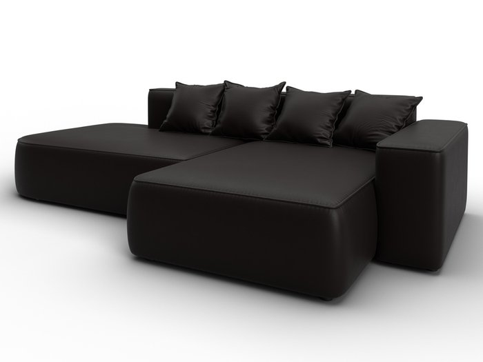 Угловой диван-кровать Лига-065 темно-коричневого цвета правый (экокожа) - купить Угловые диваны по цене 66990 Угловой диван-кровать Лига-065 темно-коричневого цвета правый (экокожа) - купить Угловые диваны по цене 66990