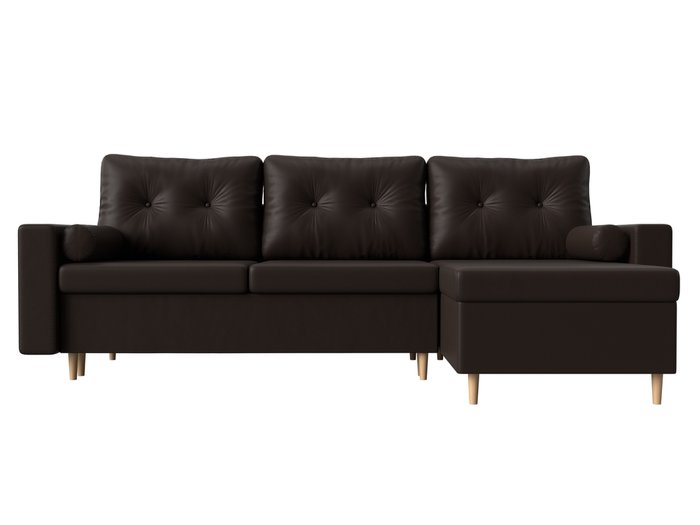 Угловой диван-кровать Белфаст коричневого цвета (экокожа) правый угол - купить Угловые диваны по цене 49999.0