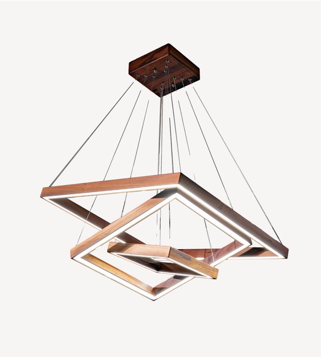 Подвесная люстра Фулла 100х100 из массива палисандры Подвесная люстра Фулла 100х100 из массива палисандры