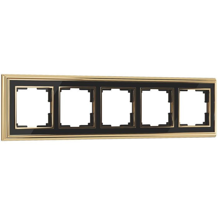 Рамка из металла на 5 постов Palacio золото/черный WL17-Frame-05