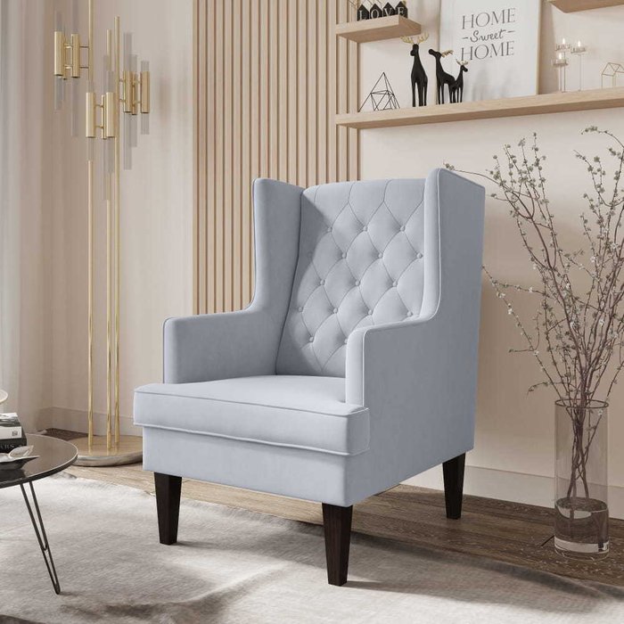 Кресло Нойс серого цвета - купить Интерьерные кресла по цене 37430.0