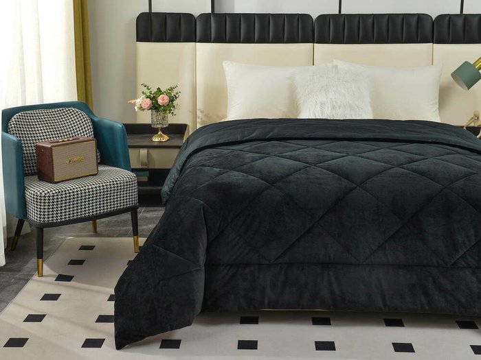 Одеяло Монако 220х240 черного цвета - лучшие Одеяла в INMYROOM
