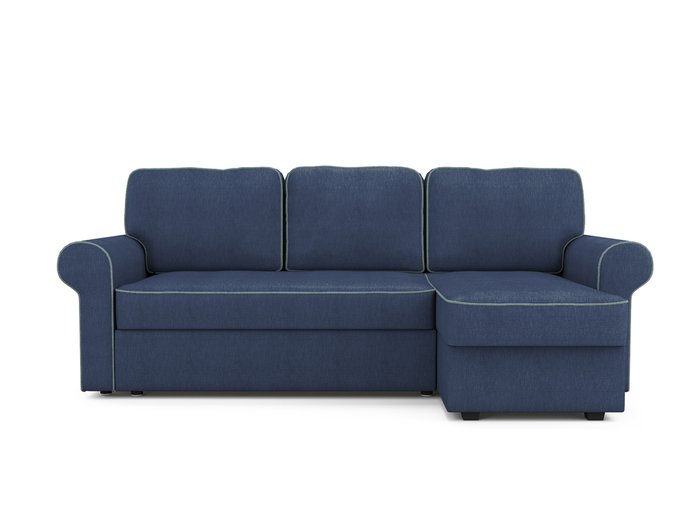 Угловой раскладной диван Tulon правый синего цвета